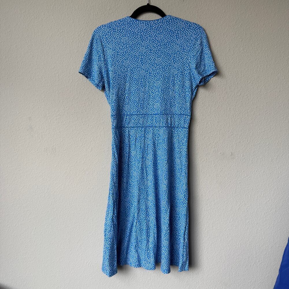 Hobbs London Darcie Blue White Polka Dot Wrap Dress Size US 4 - Picture 3 of 6